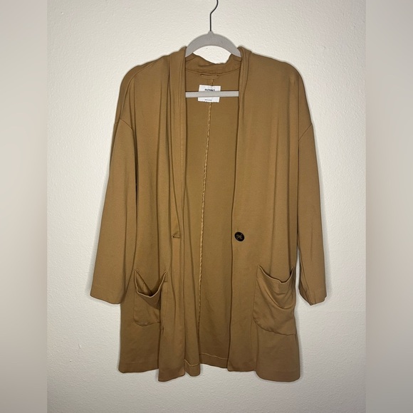 Old Navy Camel Brown Knit Boyfriend Blazer Cardigan 🧥 Size M - Picture 4 of 6
